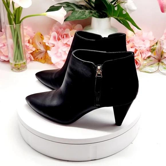 Nine West Yames Leather Pointed Toe Booties Size 8.5 - Picture 4 of 16